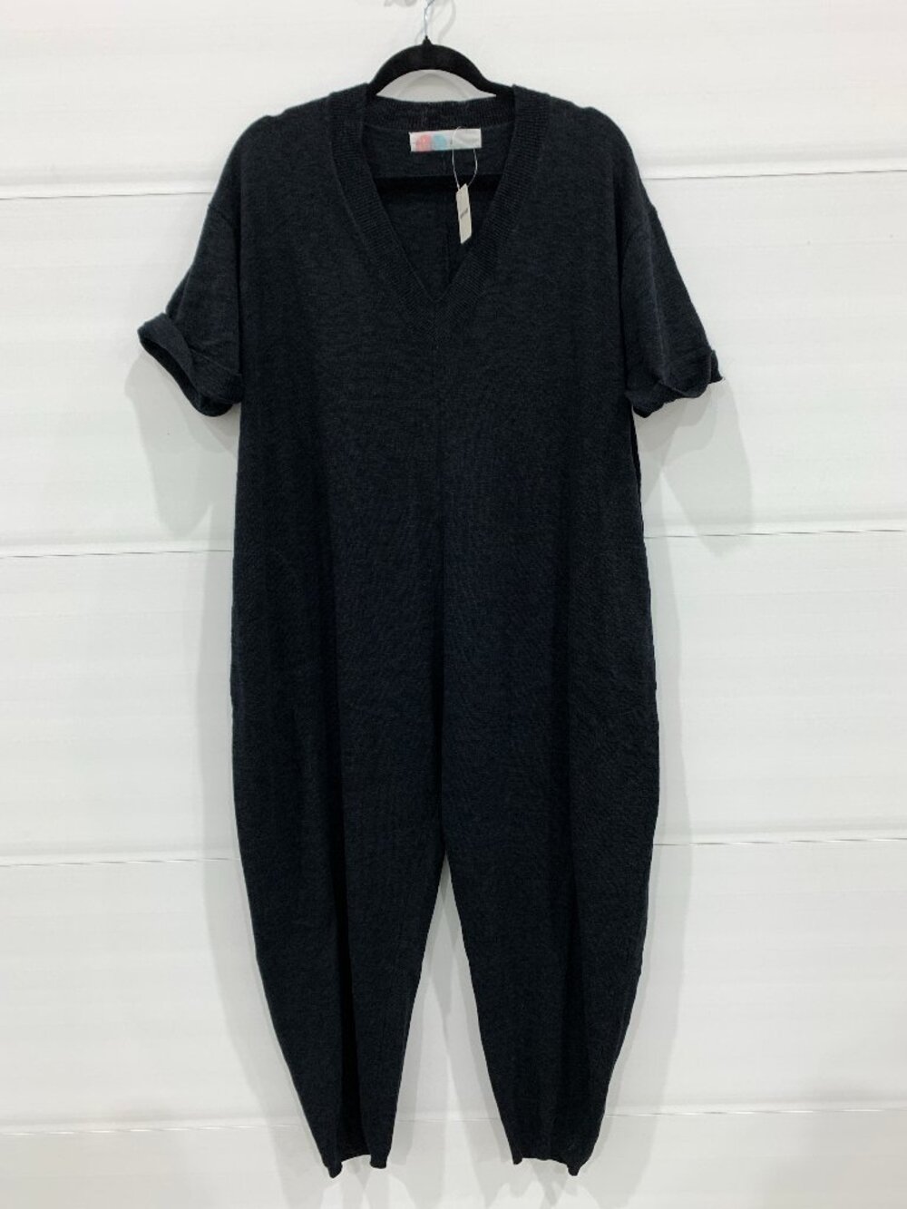 Free People Beach Dark Gray Knit Jumpsuit Romper NWT Size XS